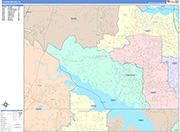 Flower Mound  Wall Map Color Cast Style